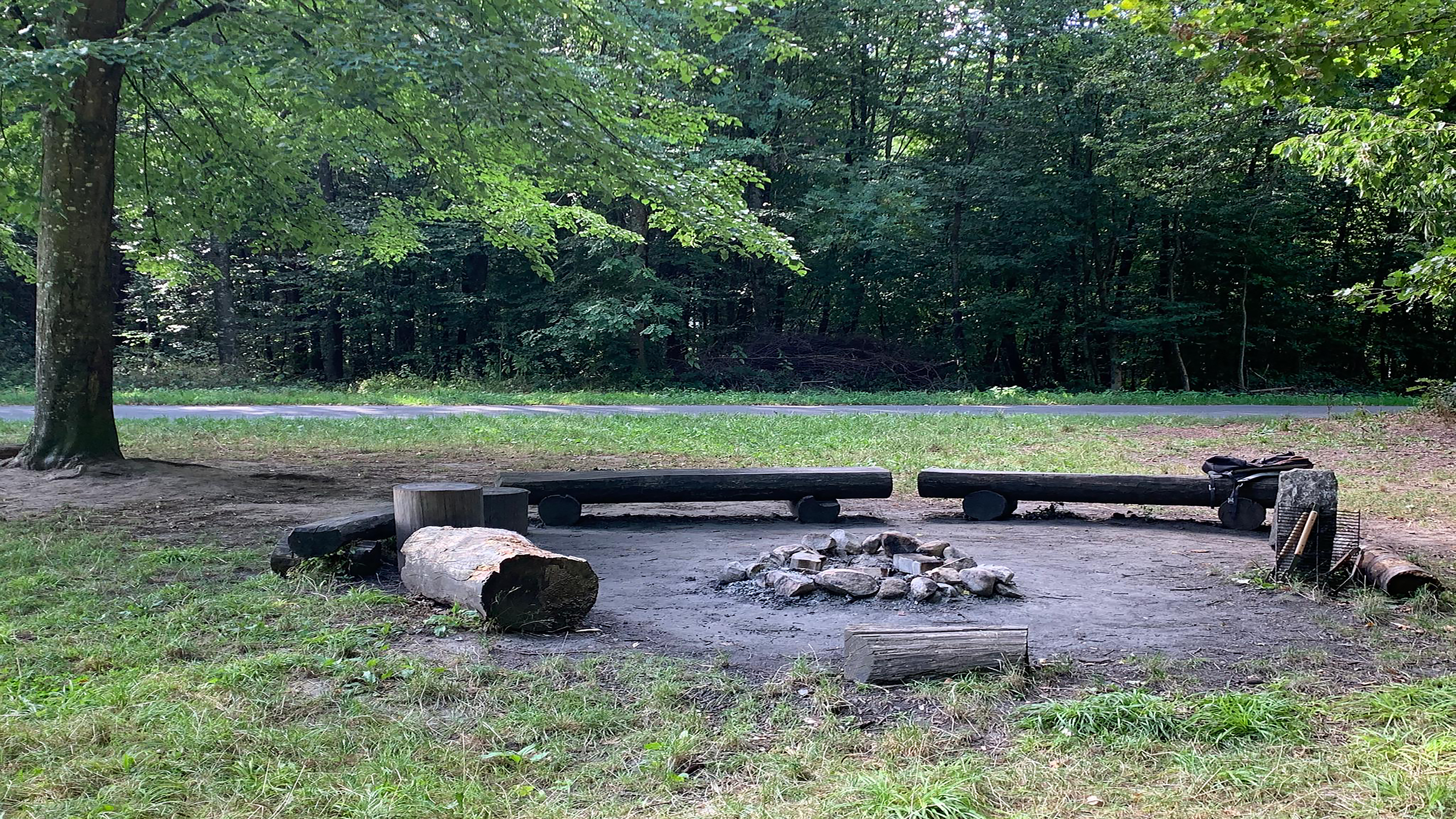 Feu de camp du canapé forestier à Faoug